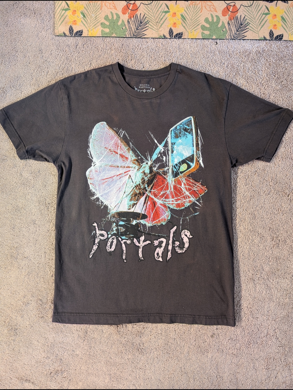 Black Graphic 'Portals' Butterfly Tee